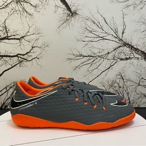 Nike Hypervenom X Gray and Orange Athletic Shoes